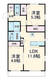 フローラルコートE【2階】の間取り