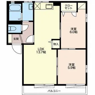 エグゼコート2【2階】の間取り