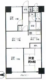 中銀第2東上野マンシオン【7階】の間取り
