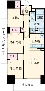 アーバンパーク谷在家【9階】の間取り