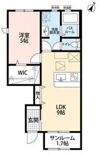 LOTUS南安倍【101号室】の間取り