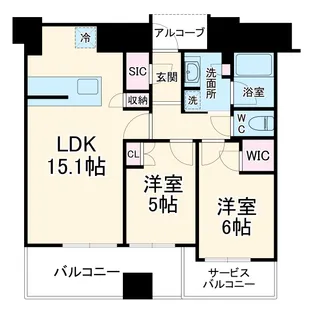シエリアタワー中之島【13階】の間取り