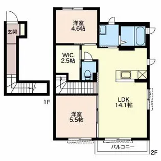 クレアーレ壱番館A【201号室】の間取り