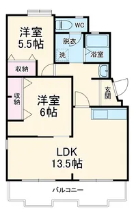 コンフォール高林【A-2号室】の間取り