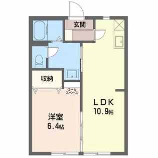 グリーンステージしんさかえA【1階】の間取り