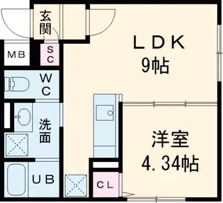 Majestic Life 武蔵小山【401号室】の間取り