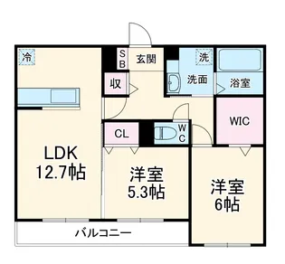 フローラ高田【202号室】の間取り