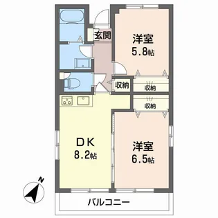サンロード伊豆【203号室】の間取り