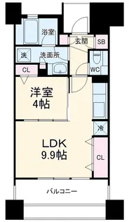 グレーシアパークス横浜関内【4階】の間取り