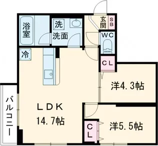 レジデンス練馬桜台【1階】の間取り