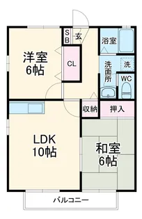 レインボーハイツ【1階】の間取り