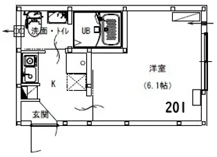 アルサーヴ千葉【2階】の間取り