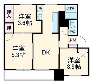 ヴィラナリー折戸A号棟【3階】の間取り