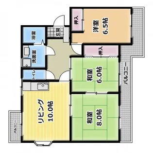 ハイツ蓼原B【1階】の間取り
