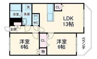 メゾン・ラ・ネージュ【102号室】の間取り