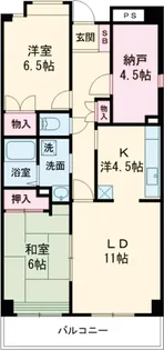 キャリーハイツFUNAKIⅡ【7階】の間取り