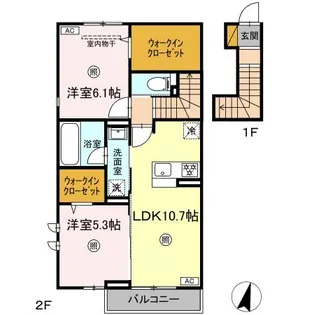 SPINEL(スピネル) B棟【2階】の間取り