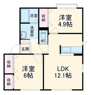 アンソレイエ A【1階】の間取り