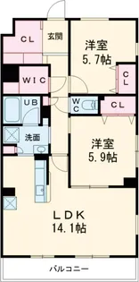 フォレット・デ・ソレイユ【101号室】の間取り