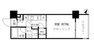 パークリュクス東麻布mono【805号室号室】の間取り
