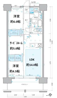 クリオレジダンス八王子セントラルマークス【802号室】の間取り