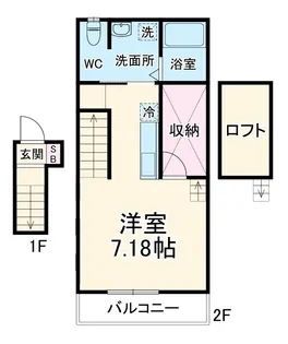 TAHITOLIEN【POULET06号室】の間取り