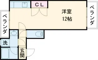 公園マンション【406号室】の間取り