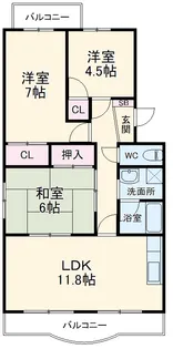 メゾンクレール【205号室】の間取り