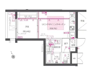ZOOM西早稲田【302号室】の間取り