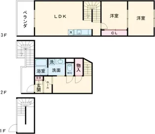 ベルメゾン中村橋ノース NE【203号室】の間取り