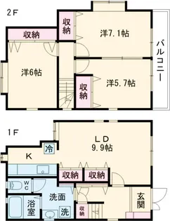 コーポ南町【1号室】の間取り