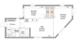 BLANCCOURT中野新橋【3階】の間取り