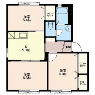 サンライズA【102号室】の間取り