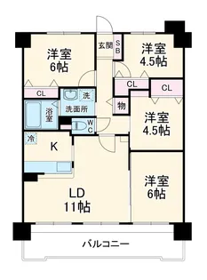 宝マンション善南公園【5階】の間取り