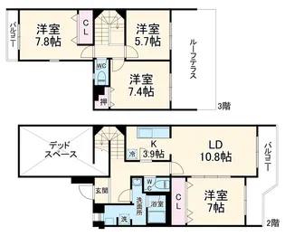 金沢シーサイドタウン9−5号棟【2階】の間取り