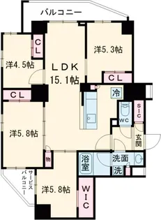 コンフォリア中葛西【3階】の間取り
