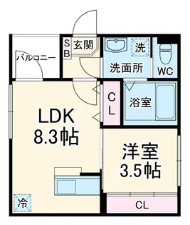 リバーガーデン中村中町【2階】の間取り