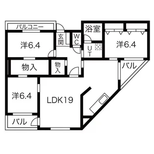 グランディール八事石坂【406号室】の間取り