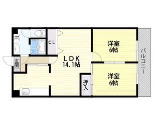 モモちゃんヒルズ和泉【1103号室】の間取り