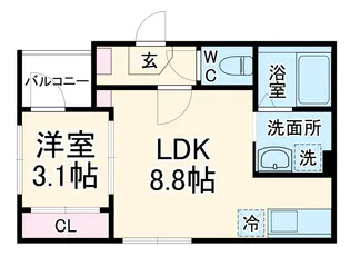 ハーモニーテラス日比野【1階】の間取り