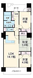 東急ドエルアルス相模原ラフィニア【4階】の間取り