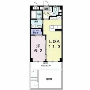 オーシャン・ヴィラ【104号室】の間取り