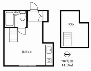 メゾン小林【202号室】の間取り