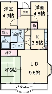 ソシア東橋本【1階】の間取り