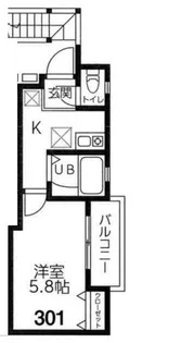 OSハウス柿生【202号室】の間取り