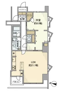 ワールドシティタワーズアクアタワー【16階】の間取り