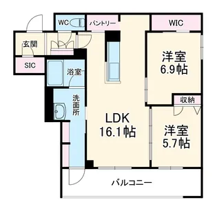 クアドリフォリオ浦和美園【2階】の間取り