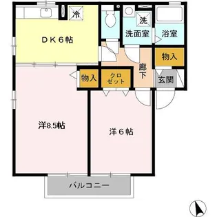セジュール荒井 B【102号室】の間取り