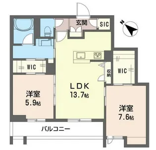 クアドリフォリオ浦和美園【3階】の間取り