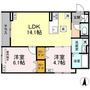 セレスティア柴又V【1階】の間取り